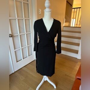 Elegant DVF Black Wrap Dress